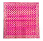 Brocade Silk Table Cloth Square 1 Meter x 1 Meter | Decorative Dining Table Mat with Golden Jacquard Weave | Elegant Home Decor for Festive & Special Occasions - Pink