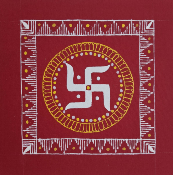 Handcrafted Aipan Art Swastik Pith Aipan 66