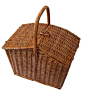 Picnic Baskets With Top Handle ,Modern Picnic Baskets, Brown Rectangular Basket ,M - 12x13 x9 Inches