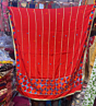Red colour 3 Pure chinon Chiffon base Hand Embroided Phulkari Dupatta