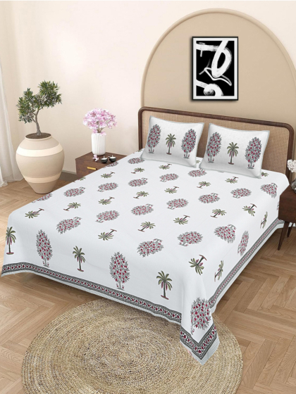 Jaipuri Cotton Hand-Printed Bedsheet | 90x108 inches