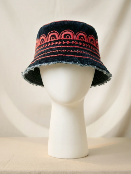 Hand Embroidered Bucket Hat - Jeans collection