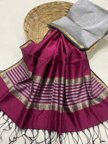 Cotton Saree with blouse piece -Gold