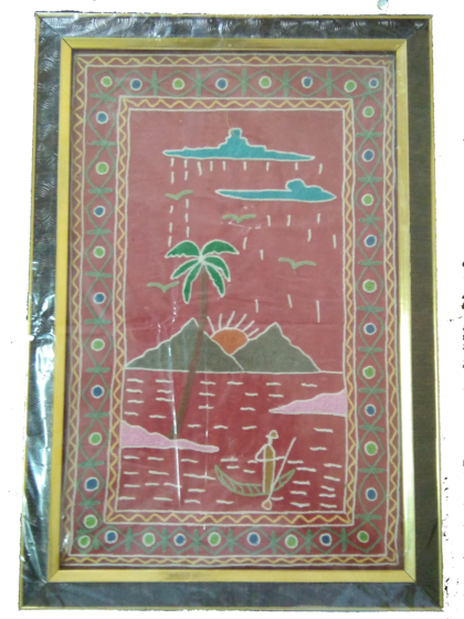 Nature View Wall Hanging Frame | Aari Embroidery
