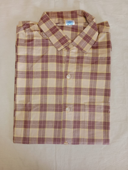 Handloom Cotton Shirt | Yellow & Brown 