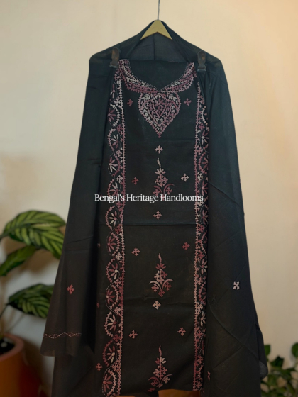 Pure Cotton Hand Embroidered Kutch Work Dress Material