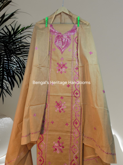 Pure Cotton Hand Embroidered Kutch Work Dress Material