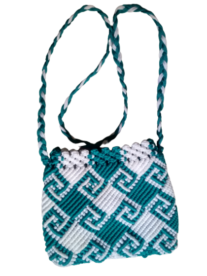Peacock white square piping Sling bag Tote bag