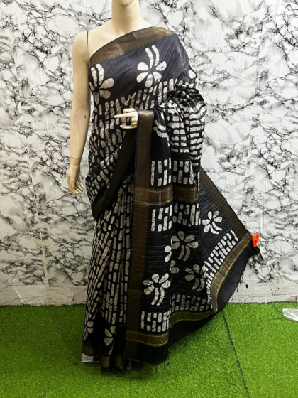 Elegant Kota Staple Batik Print Saree with Mine Checks Mangalgiri Design