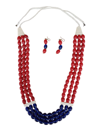 Necklace set | Naga Beads | Red & Blue
