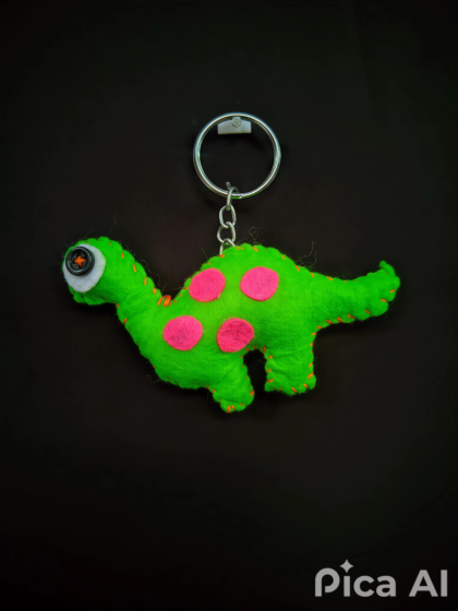 handmade dinosaur keychain