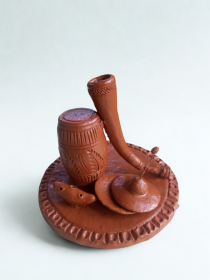 Miniature Terracotta Bihu Instruments 