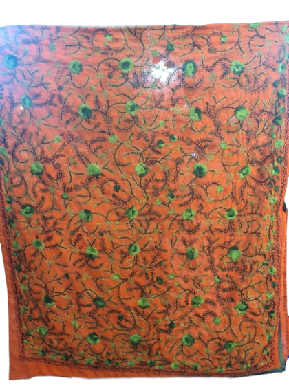 Orange colour Georgette Phulkhari Duppatta