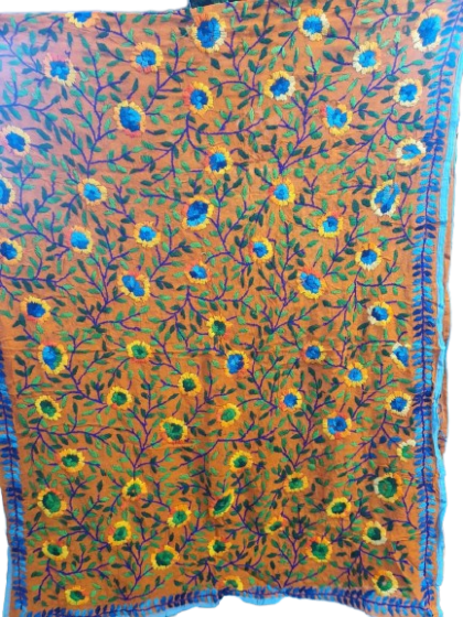 Yellow Georgette Phulkhari Duppatta