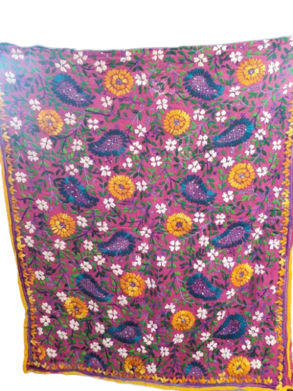 Pink colour Georgette Phulkhari Duppatta