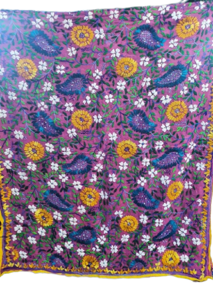 Purple colour Georgette Phulkhari Duppatta