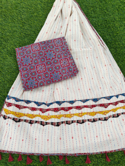 HAND EMBROIDERY WHITE DUPATTA