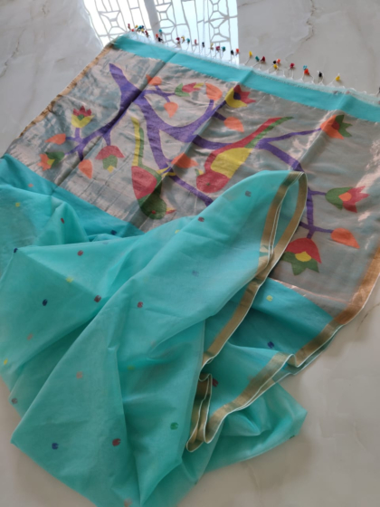 Moslin saree with blouse piece
