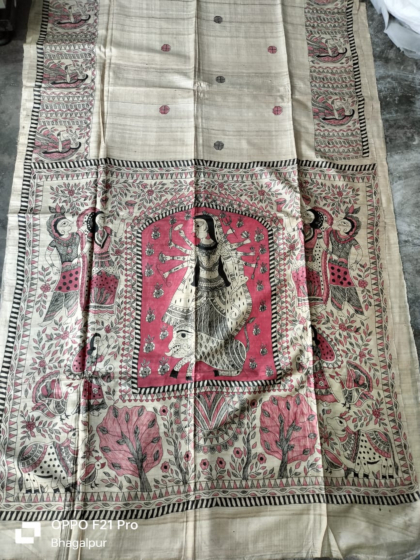 Pure Tussar Silk Handmade saree