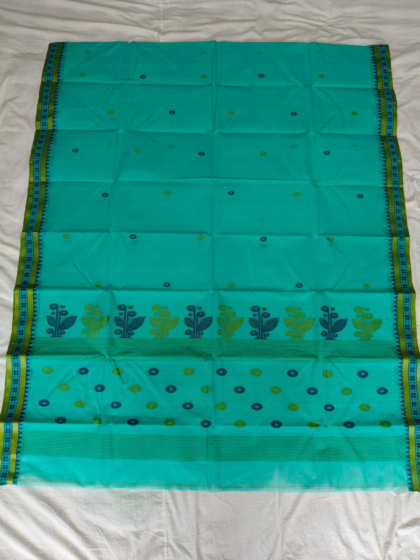Pure Handloom Cotton saree | Sea Green
