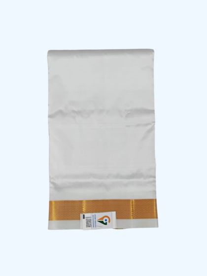 Cream Dhothi with Golden Zari border | 42 Kulikai