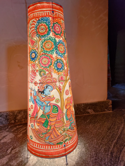 Multicoloured Handmade Printed Floor Lamp