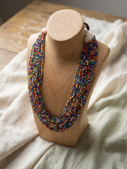 Handcrafted Multi Colour Beads Necklace