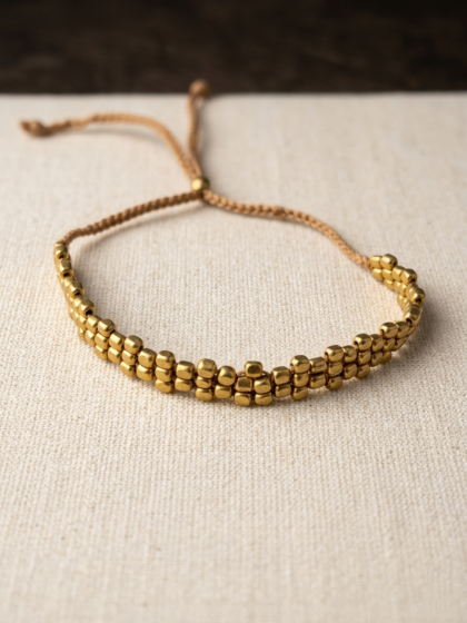 Handcrafted Brass Beaded Bracelet