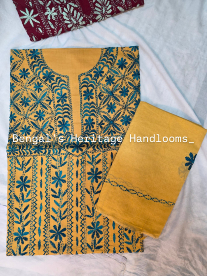 Pure Cotton Hand Embroidered Cross Stitch Dress Material