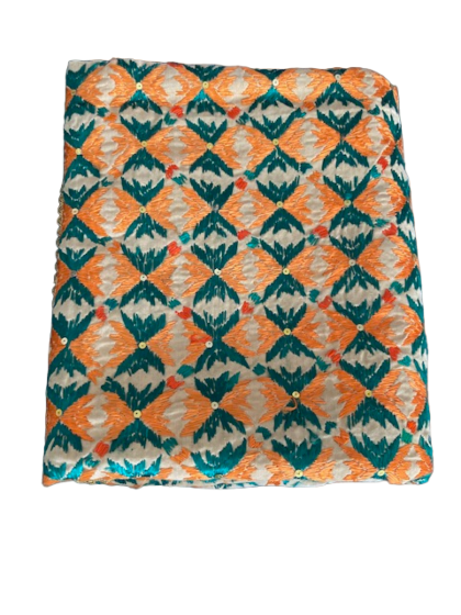 Pure Hand Embroidered Cotton dupatta 