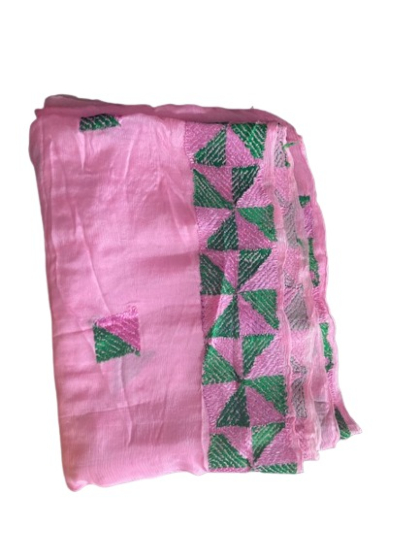 Buy Pink Colored Saree Hand Work 