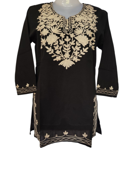 women embroided pure cotton short kurti