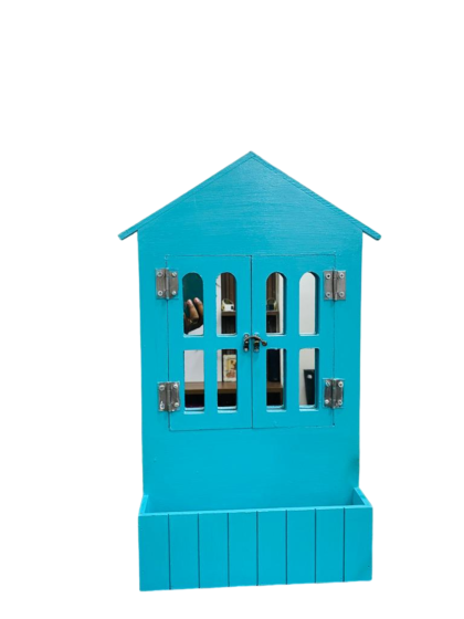 Handcrafted Charming Blue Wooden Window