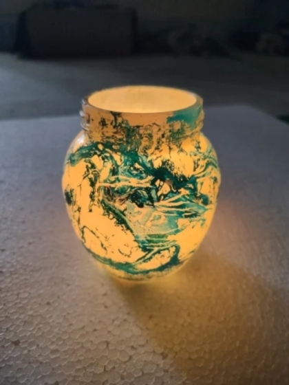 3D Glass Candle Holder Jar