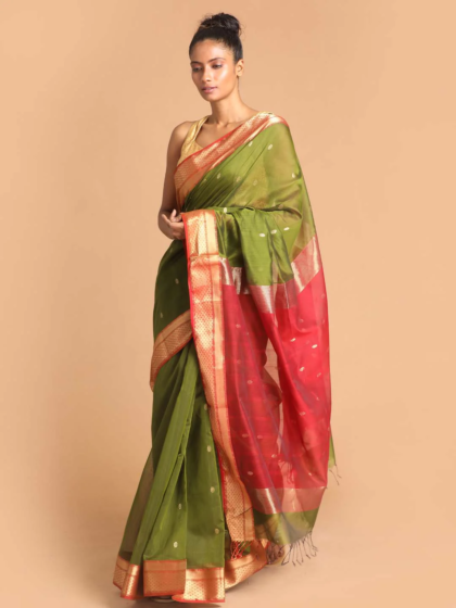 Maheshwari Saree Khatiya Border