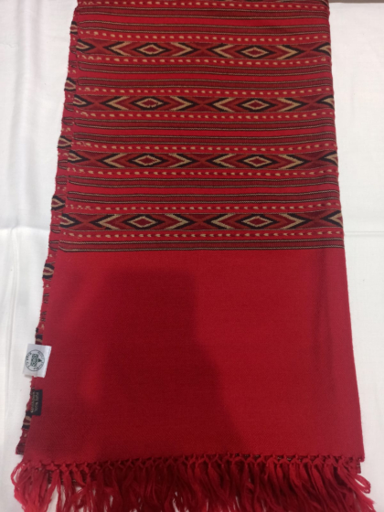 Handwoven Red Kullu Shawl for Winters