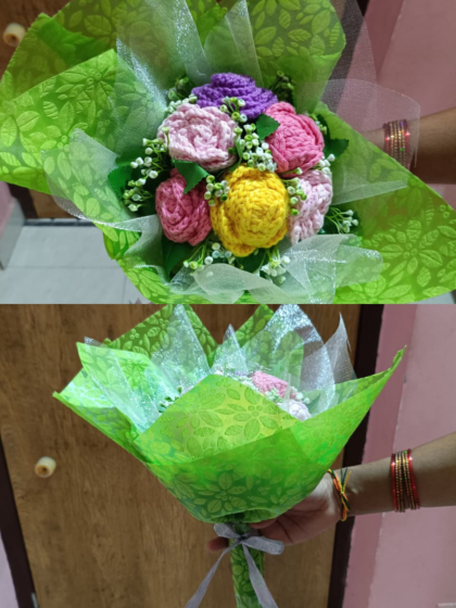 Handwoven Crochet Flower Bouquet | Multicolour