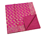 Brocade Silk Table Cloth Square 1 Meter x 1 Meter | Decorative Dining Table Mat with Golden Jacquard Weave | Elegant Home Decor for Festive & Special Occasions - Pink
