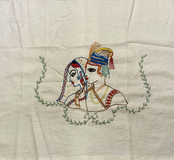 RADHA KRISHAN EMBROIDERY WALL HANGING