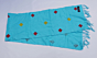Muffler Blue with Colored  Embroidery Work
