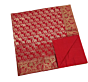 Brocade Silk Table Cloth Square 1 Meter x 1 Meter | Decorative Dining Table Mat with Golden Jacquard Weave | Elegant Home Decor for Festive & Special Occasions - Red
