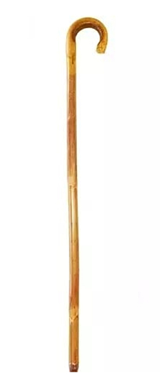 Curved Handle Walking Cane with Rubber Tip ,Traditional Style Walking Stick for Men and Women, 36 Inch Height, Light Brown