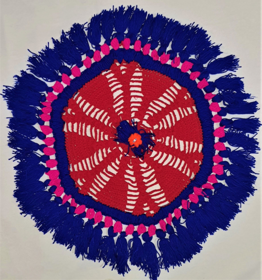 Multi Colour Crochet Thalposh