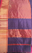 Handcrafted Checked Maheshwari Saree with Blouse Piece | Purple