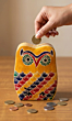 Handcrafted Owl-Shaped Leather Coin Piggy Bank