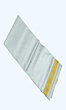 Silk Dhothi | White Colour Dhothi with Golden Zari wide stripe border | AT 1 | 40 Kulikai Border size
