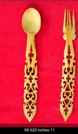 Udayagiri wooden cutlery  spoon and fork with designing