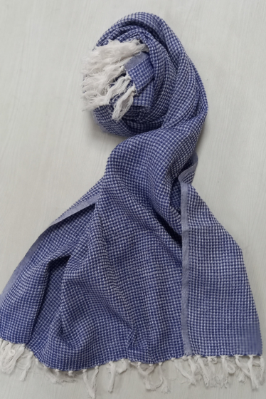Blue Honeycomb Cotton Towel