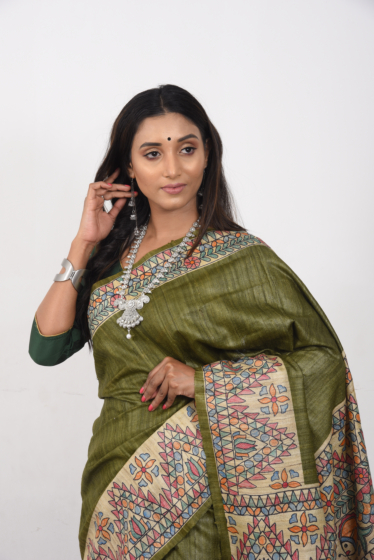 Tusar Silk  Handloom Saree Print