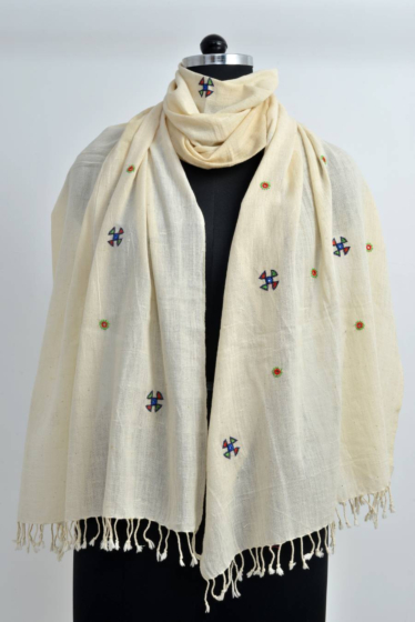 Handcrafted Ahir Work Kala Cotton Stole